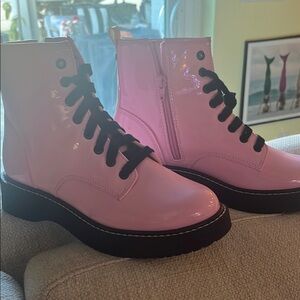 Pink Patent Leather Women's Boots